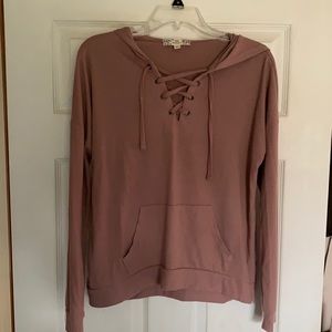 Pink light V-Neck hoodie